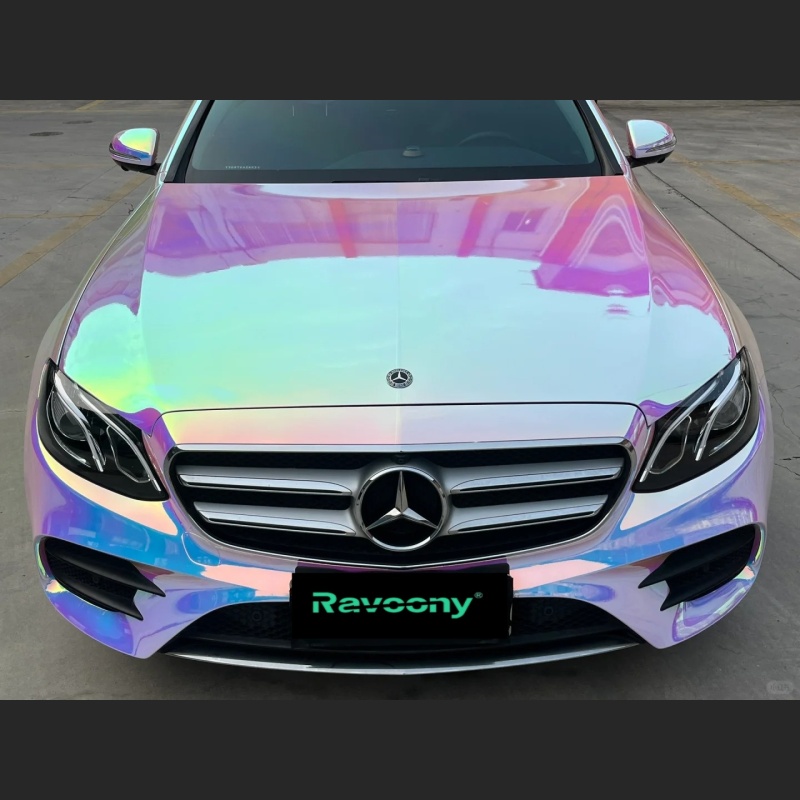 Ravoony Plus Super Gloss Holographic Rainbow Neo Chrome Car Vinyl Wrap