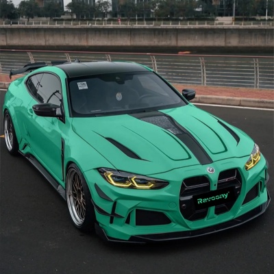 Ravoony Plus Glossy Porsche Light Green Car Wrap 02