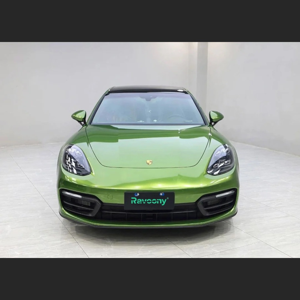 Ravoony Plus Glossy Metallic Mamba Green Car Vinyl Wrap