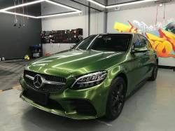 Ravoony Plus Glossy Metallic Mamba Green Car Vinyl Wrap review Kenya Mathis 01