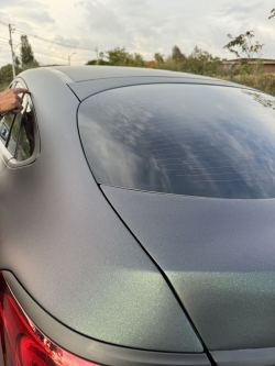 Ravoony Plus Matte Diamond Black Green Car Wrap review Michelle Ubrey 03
