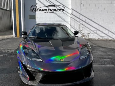 Ravoony Plus Gloss Holographic Rainbow Chrome Laser Black Car Vinyl Wrap review Fahid Sharif 01