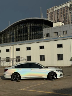 Ravoony Plus Glossy Laser White Car Vinyl Wrap review Tan 02