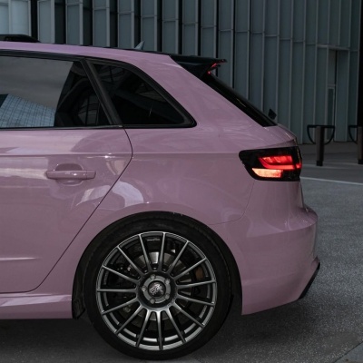 Ravoony Plus PET Glossy Oolong Milk Tea Pink Car Wrap review jeannehnx 02