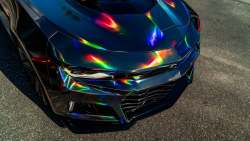 Ravoony Plus Gloss Holographic Rainbow Chrome Laser Black Car Vinyl Wrap review Wraptors Orlando 04
